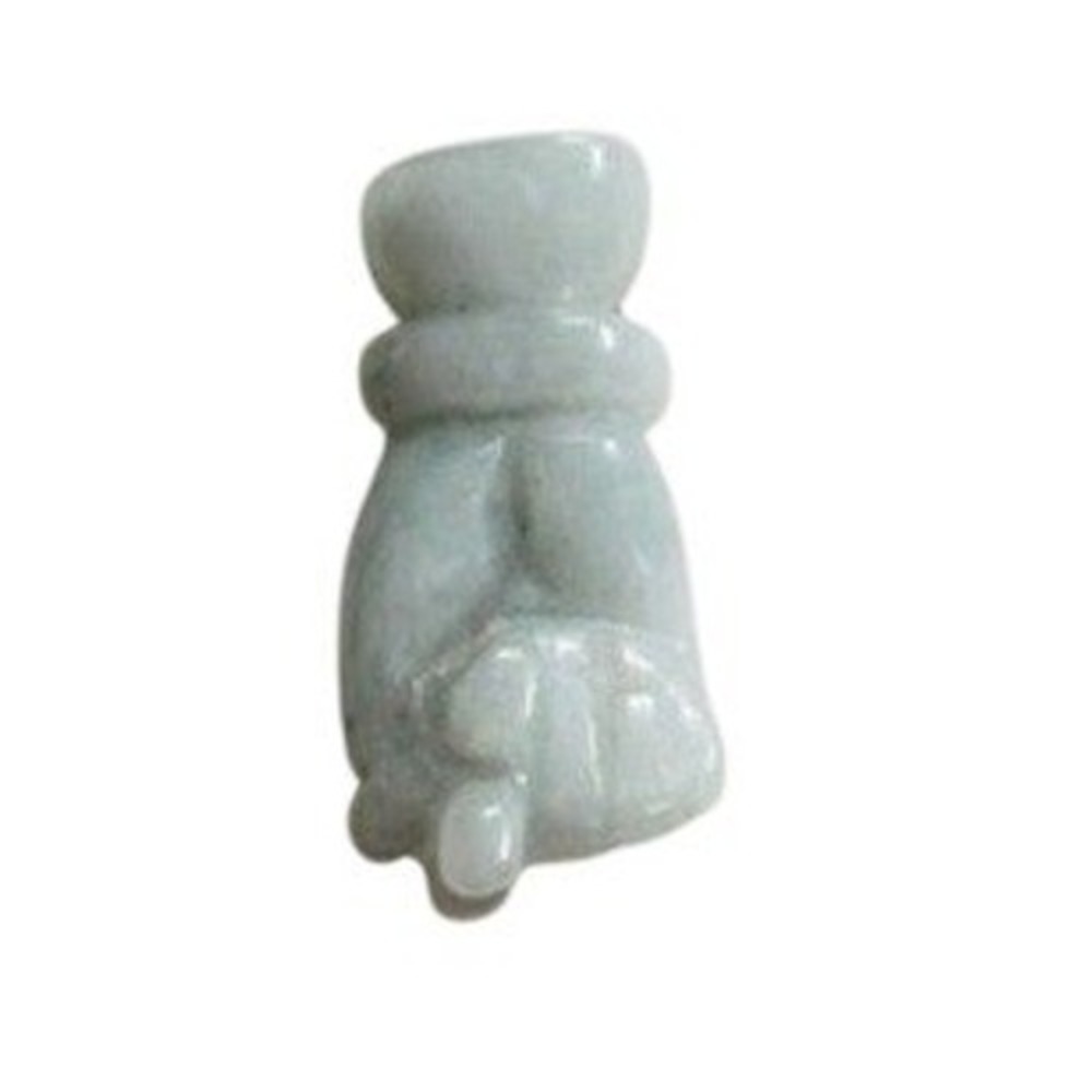 Fist Hand Charm Pendant Carved Icy Jade Stone Natural Gemstone authentic VTG